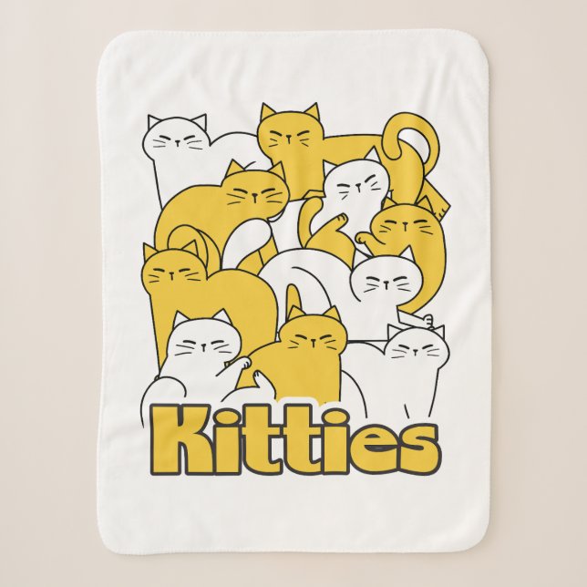 Couverture Sherpa Chubby Kitties Design - Cat Art adorable (Devant)