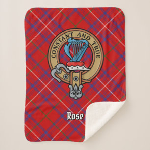 Couverture Sherpa Cimier Rose de clan sur Tartan