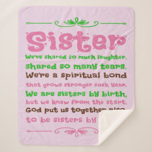 Couverture Sherpa Citation Chic Whimsical Sister