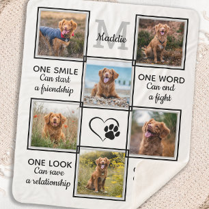 Couverture Sherpa Citation de l'Amoureux des chiens Pet Photo Collag