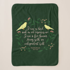 Couverture Sherpa Citation d'oiseaux floraux verts Jane Eyre Charlot