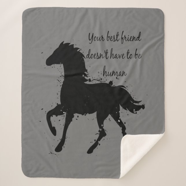 Couverture Sherpa Citation Inspirationnelle Cheval Meilleur Ami (Devant)