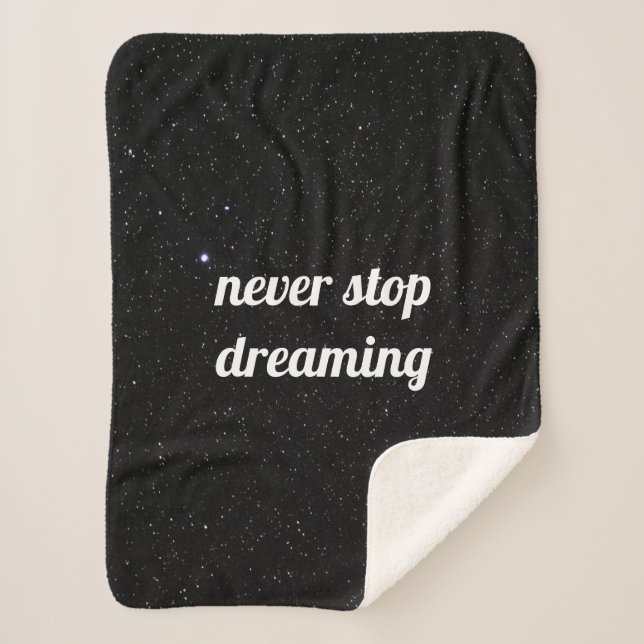 Couverture Sherpa Citation Sherpa Blanket sur le ciel nocturne avec  (Devant)
