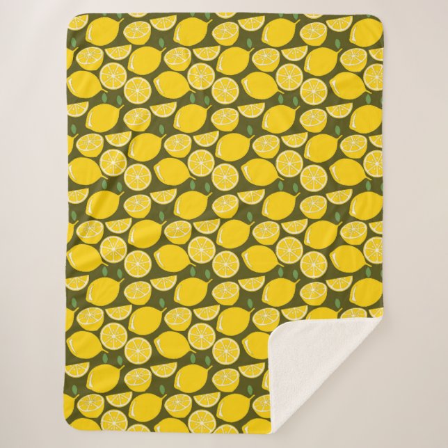 Couverture Sherpa Citron Jaune Moderne Amusant mignon (Devant)