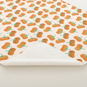 Couverture Sherpa Citrouille Automne Motif Automne Harvest Orange