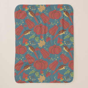 Couverture Sherpa Citrouille et carotte sans couture motif rouge et 