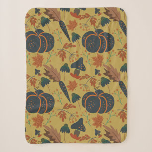 Couverture Sherpa Citrouilles et carottes motif sans soudure
