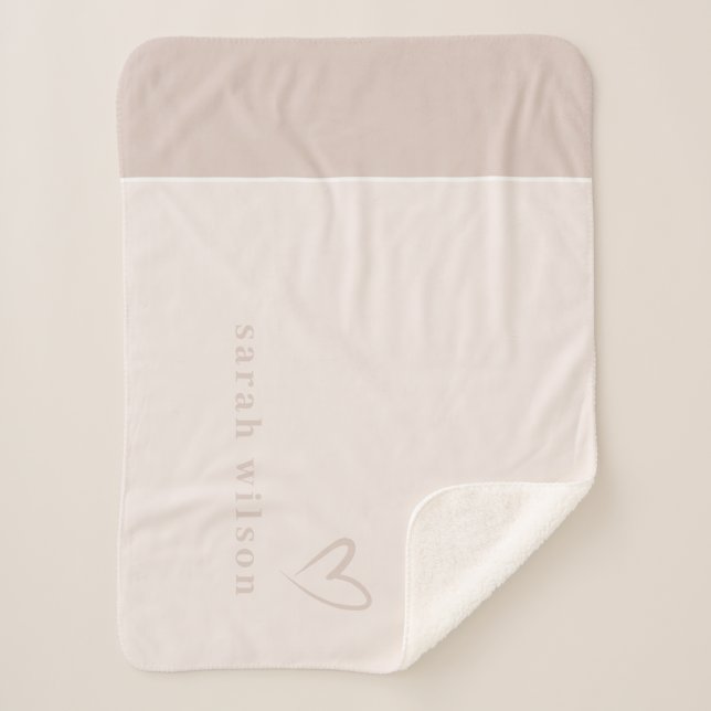 Couverture Sherpa Clair Élégant Minimal Simple Clush Pink Heart (Devant)
