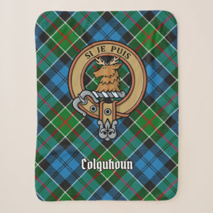 Couverture Sherpa Clan Colquhoun Crest sur Tartan