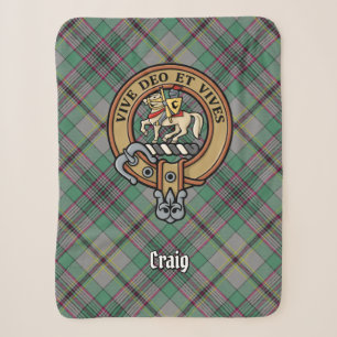 Couverture Sherpa Clan Craig Crest sur Tartan