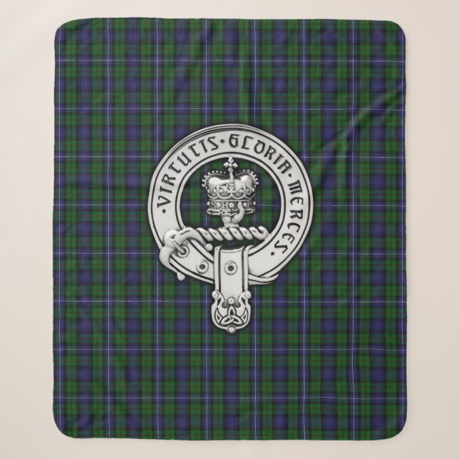 Couverture Sherpa Clan Donnachaidh (Robertson) Crest /Hunting Tartan (Devant)