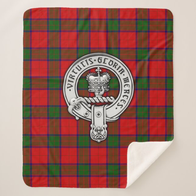Couverture Sherpa Clan Donnachaidh (Robertson) Crest & Tartan (Devant)