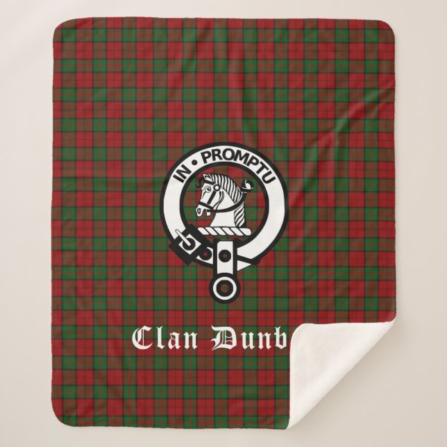 Couverture Sherpa Clan Dunbar Crest Badge & Tartan (Devant)