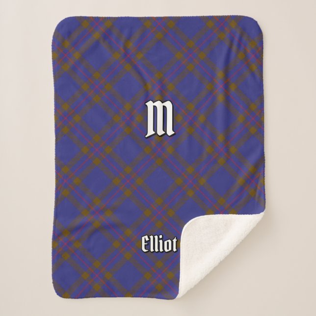 Couverture Sherpa Clan Elliot Tartan moderne Sherpa Blanket (Devant)