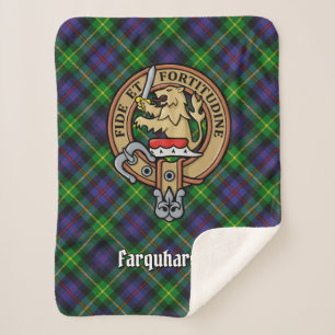 Couverture Sherpa Clan Farquharson Crest sur Tartan