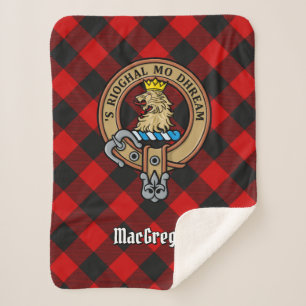 Couverture Sherpa Clan Gregor Crest sur Rob Roy Tartan