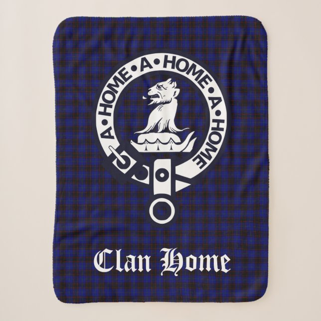 Couverture Sherpa Clan Home Crest Badge et Tartan (Devant)