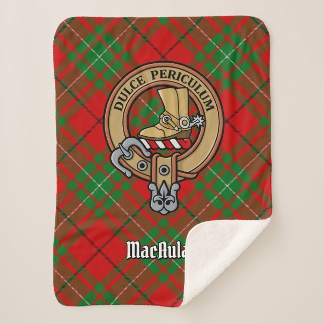 Couverture Sherpa Clan MacAulay Crest sur Tartan (Devant)