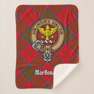 Couverture Sherpa Clan MacDonald de Keppoch Crest sur Tartan