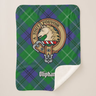 Couverture Sherpa Clan Oliphant Crest sur Tartan