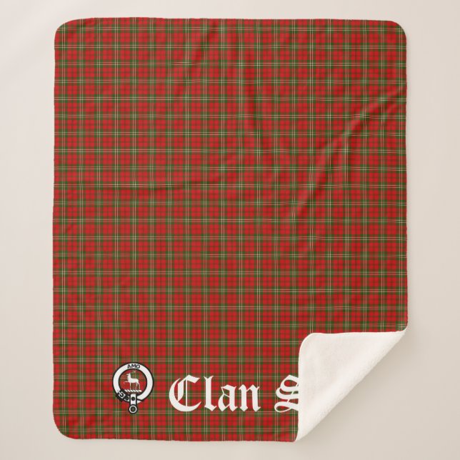 Couverture Sherpa Clan Scott Crest Badge et Tartan (Devant)
