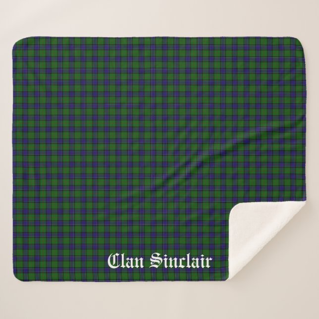 Couverture Sherpa Clan Sinclair Tartan personnalisable (Devant (Horizontal))