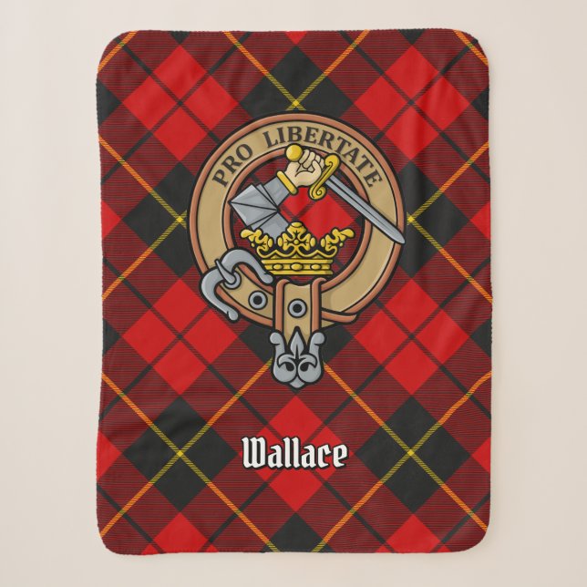 Couverture Sherpa Clan Wallace Crest sur Tartan (Devant)