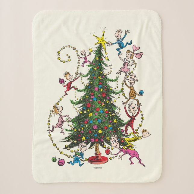 Couverture Sherpa Classic The Grinch | Arbre de Noël (Devant)