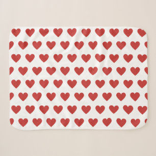 Couverture Sherpa Classique Chic mignon Coeur rouge Motif sur Blanc