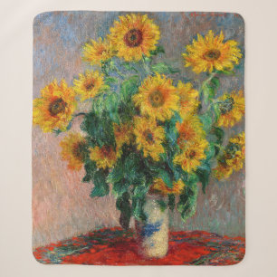 Couverture Sherpa Claude Monet - Bouquet de tournesols