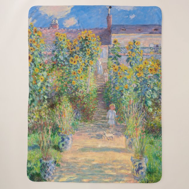 Couverture Sherpa Claude Monet - Le jardin de l'artiste à Vetheuil (Devant)
