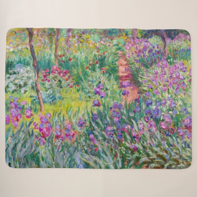 Couverture Sherpa Claude Monet - Le jardin d'Iris à Giverny (Devant (Horizontal))