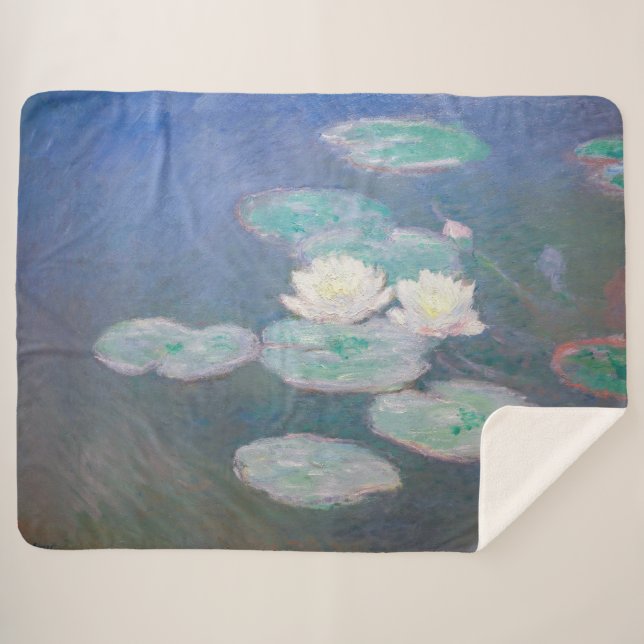Couverture Sherpa Claude Monet - Lys à eau, effet du soir (Devant (Horizontal))