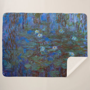 Couverture Sherpa Claude Monet - Lys d'Eau Bleue