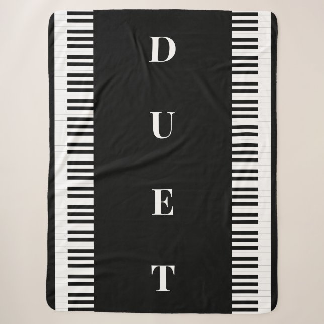 Couverture Sherpa Clavier de piano noir blanc musique duet musique (Devant)