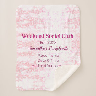 Couverture Sherpa club social de week-end rose paillettes enterremen