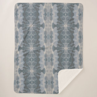 Couverture Sherpa  Coastal Shibori Muted Ocean Blues & San          