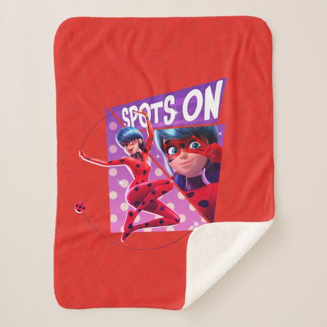 Couverture Sherpa Coccinelle | Spots Sur Graphique Violet (Devant)