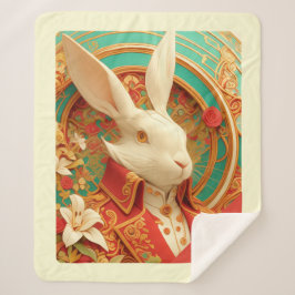 Couverture Sherpa Code de la robe royale du lapin Sherpa Blanket