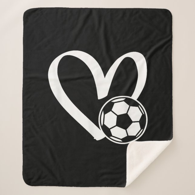 Couverture Sherpa Coeur de balle de football (Devant)