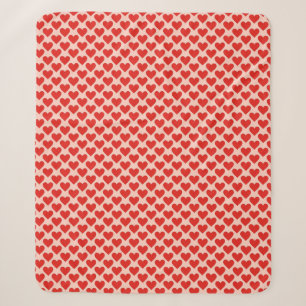 Couverture Sherpa Cœur de la Saint-Valentin traditionnel rouge