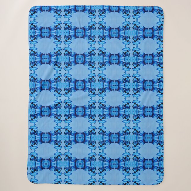 Couverture Sherpa Coeur de teint bleu (Devant)