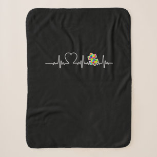 Couverture Sherpa Coeur Puzzle pièce Heart beat Cool Sensibilisation