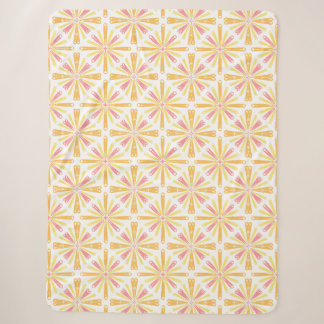 Couverture Sherpa Coeur radial Sunburst Motif rose Jaune