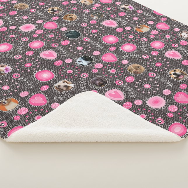 Couverture Sherpa Coeur rose mignon et Flower Chien Maman Photo Coll (3/4)