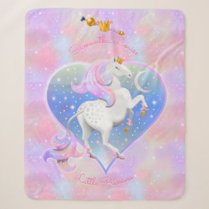 Couverture Sherpa Coeur Unicorne Personnalisé Pretty Rose