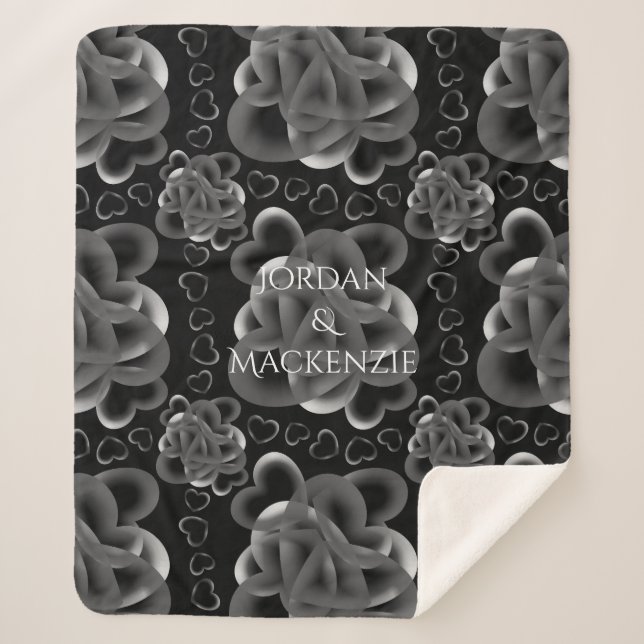 Couverture Sherpa Coeurs beaucoup Motif (Devant)