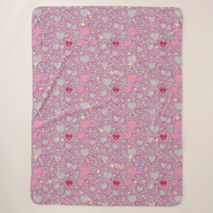 Couverture Sherpa Coeurs rayonnants Motif 01 Lgrey BG