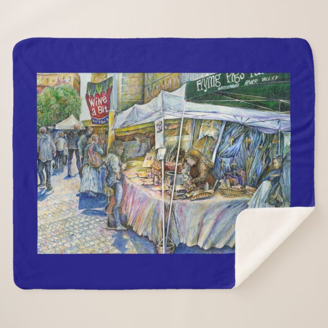 Couverture Sherpa Coin de Flying Pig Farm et Wine a Bit. (Devant (Horizontal))