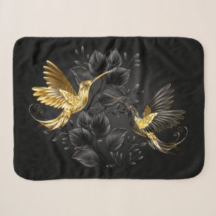 Couverture Sherpa Colibri noir et or